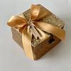 Caja de Regalo Cuadrada de Mimbre con Tapa, Cesta Cuadrada de Bambú Tejida a Mano, Caja de Dulces para Boda, Cesta Tejida de Lujo para Recuerdos de Boda