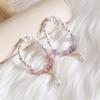 Pulsera de Perlas de Cristal de Vidrio Doble Uso con Cuentas Elástica Nicho Versátil Estilo Chino Hanfu Moda Lujo Ligero Hecho a Medida