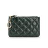 Monedero de piel de oveja de estilo coreano a la moda ultradelgado estilo Chanel rombo cremallera billetera pequeña mini monedero de cuero para mujer
