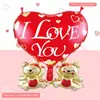 Nueva serie de corazones de amor transfronterizos Globos de papel de aluminio para el Día de San Valentín Cadena de corazón rojo Oso de amor Flecha de Cupido