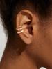 Latón con baño de oro real, estilo europeo y americano, superventas transfronterizo, incrustado con circonita, moda, lujo ligero, temperamento, clip para el lóbulo de la oreja para mujer, juego