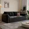 Sofá Cama, Doble Propósito, Plegable, Multifuncional, Compacto, Fácil de Almacenar, Diseño de Línea Recta, Estilo Crema, Sofá de Dormitorio de Moda
