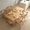 Mesa de comedor de madera maciza nórdica, mesa larga simple de madera de fresno, mesa de losa grande estilo japonés, mesa Mobien, juego de mesa para comedor