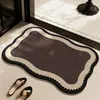 Alfombrilla de Baño Retro Estilo Francés de Tierra de Diatomeas, Alfombrilla Suave Resistente al Desgaste para el Hogar, Alfombrilla de Baño Antideslizante Absorbente de Agua para Inodoro