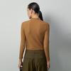 Veludo Alemão Cashmere Outono Inverno Feminino Listrado Vertical Forrado com Fleece Quente Manga Longa Amigo da Pele Roupa Interna e Externa Gola Semi-Alta Camisa Base