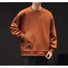Sudadera para Hombre Primavera y Otoño Nueva Moda Marca de Moda Cuello Redondo Manga Larga Camiseta Holgada Talla Grande para Hombre Top Básico