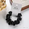 Tiara de Cabelo Montada em Cartão de Alta Qualidade, Borda Azul Denim Fashion, Elástico de Cabelo Tipo Intestino Grosso, Acessórios de Cabelo de Algodão Seda de Gelo, Elástico de Borracha de Alta Elasticidade