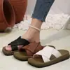 Pantuflas de Verano para Mujer, Estilo Nuevo, Moda de Viaje, Cómodas, Antideslizantes, Cuadradas, Tejido Francés