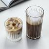 Taza de Vidrio Rayado para Hogar Estilo Ins Café Estilo Americano Latte Café Helado Extracción en Frío Moca Clásico Retro