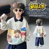 Sudadera con Cuello Polo para Niños Primavera y Otoño 2026 Nuevo Estilo Estampado de Dibujos Animados Infantil Jersey Ropa de Otoño Elegante para Niño Top