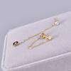 Pendientes de cadena sencilla con colgante trasero de oro de 18 quilates y acero de titanio E75 para hombre y mujer, estilo retro sencillo de puerto callejero con pequeños diamantes.