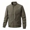 Chaqueta de otoño para hombre transfronteriza, chaqueta fina de talla grande de color liso con cremallera, ropa casual deportiva para hombre, ropa de trabajo para exteriores