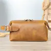 Bolsa de Viaje para Almacenamiento de Cosméticos de Cuero Crazy Horse Transfronteriza Bolsa de Cosméticos de Cuero Neceser para Hombres