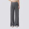 Calça Larga Casual com Caimento Reto e Perna Larga Levanta Bumbum Esconde Barriga Emagrecimento Calça para Prática de Dança Yoga Fitness Esportes Calça Longa