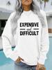 Moletom Pulôver Casual Feminino Europeu e Americano Transfronteiriço Outono e Inverno Manga Longa Gola Redonda ESTAMPADO CARO Moletom