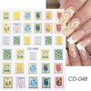 Pegatinas de uñas de flores nuevas transfronterizas tulipán flor pegatinas de uñas adhesivas pegatinas de uñas lote mixto uñas