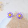 Estilo Vacaciones Junto al Mar Flor de Margarita Arete de Tachuela Arete de Tachuela Moda Elegante Lindo Fresco y Fresco Flor de Flor de Paja Rafi Tejida a Mano
