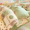Juego de cama de dibujos animados de algodón puro de cuatro piezas 2025 Nuevo Invierno Ropa de cama para niños Sábanas Cubre edredón Juego de cama de tres piezas para dormitorio