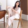 Pijamas para Mujer Verano Algodón Puro Manga Corta Pantalón Ocho Cuartos Traje Delgado 2025 Nuevo Estilo Se Puede Usar Afuera Ropa de Casa de Verano