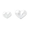 Plata de Ley S925 Chapada Artesanía Fina Plata Lisa Espaciadores en Forma de Corazón de Melocotón 3D Cuentas Espaciadoras de Plata en Forma de Corazón Pulsera de Cristal y Perla para Bricolaje