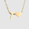 Collar de acero inoxidable de gran venta transfronteriza para mujer, colgante DIY con corazón estéreo y 26 letras en inglés, cadena de clavícula resistente a la decoloración.