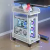 Base móvel para gabinete de computador sob a mesa, prateleira de armazenamento, suporte para gabinete de computador, bandeja de escritório para mesa, pequeno carrinho