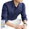 Camisa de Lino Puro Importada de Manga Larga, Estilo Old Money, Lujo Ligero, Material 100% Lino, Tacto de Alta Gama, Cuello de Solapa, Capa Interior