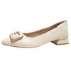 S600-15 Estilo Novo Primavera e Outono Couro Genuíno Bico Fino Salto Bloco Boca Rasa Sapatos de Salto Único para Mulheres 2026 Salto Bloco para Ir ao Trabalho Profissional