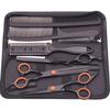 Tijeras de peluquería de tornillo de 6 pulgadas de alto, tijeras planas, tijeras de entresacar, alta calidad, negro, naranja, delgadas, herramientas de peluquería domésticas, corte de cabello