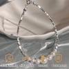 Prata Quebrada Extremamente Leve Banhada a Prata Pulseira Redonda Imaculada Pulseira de Luxo Leve com Cravação Alta Vintage Francês