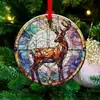 Etiqueta colgante plana acrílica para árbol de Navidad transfronteriza adornos decorativos redondos acrílicos para regalo