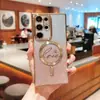 Adecuado para funda de teléfono Samsung S26 Ultra con corazón magnético galvanizado y purpurina, S25 tacto de alta gama, S24 cubierta protectora anticaídas