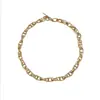 Collar Minimalista Europeo y Americano con Cadena Hueca en Forma de Cero, Gargantilla Sencilla para Mujer, Collar de Nicho con Hebilla Ot Hip-Hop, Joyería al por Mayor Transfronteriza