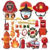 Pz187 25 Piezas Camión de Bomberos Ignífugo Tema de Bomberos Accesorios de Cumpleaños Accesorios Suministros para Fiestas Foto Carretera