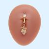 Gatte nuevo colgante transfronterizo europeo y americano fruta diamante pegajoso circón clip para ombligo sin perforación clip para ombligo de acero inoxidable