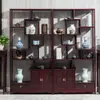 Palo de Rosa Australiano Bo Gu Jia Madera Maciza Nuevo Estilo Chino Gabinete de Múltiples Tesoros Soporte de Exhibición para Vajilla de Té Divisor Decorativo Gabinete de Vino Moderno