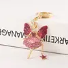 Llavero Creativo de Niña Ángel Europeo y Americano Metal con Pedrería Colgante de Diamante para Coche Llavero de Niña de Ballet