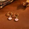 Pendientes Exquisitos Europeos y Americanos de Árbol de la Vida Sol Estrella Luna Concha Incrustada Pedrería para Mujer Acero Inoxidable de Lujo Ligero