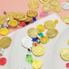 Monedas de Oro con Valor Facial, Monedas Doradas, Monedas de Oro Pirata Simuladas, Fichas de Juego para Niños, Monedas de Oro de Juguete de Recompensa