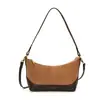 Bolsa Hobo Feminina Vintage Azul Denim com Corrente 2025 Nova Nicho Patchwork Ombro Único Color Blocking Bolsa Almofada Versão Coreana