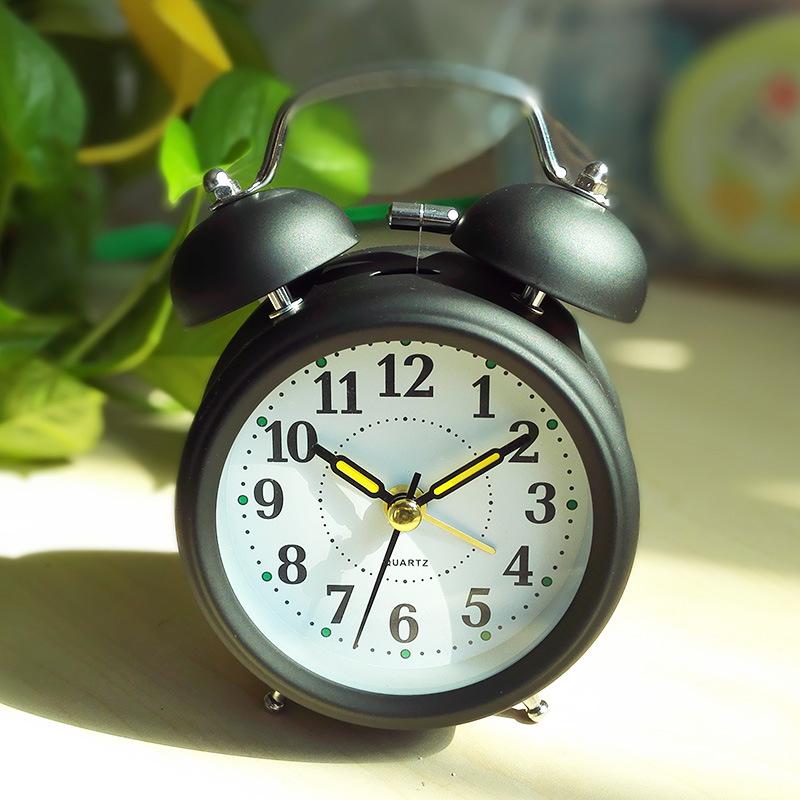 3寸金属打铃闹钟 超静音 夜光针 带夜灯