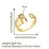 Anillo de letra con incrustaciones de circonita transfronterizo 26 letras oro chapado en oro de 18k anillo abierto simple para dedo joyería al por mayor