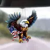 Acrílico Transfronteiriço Plano Mais Vendido Águia Calva Americana Dia da Independência Pingente de Carro Decoração Pendente Acrílico Interior do Carro