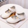 Zapatos de Cuero para Niñas Zapatos de Princesa Primavera y Otoño 2025 Nuevo Estilo Británico Blancos Suela Blanda Zapatos de Bebé Zapatos para Niños