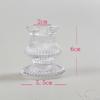 Candelabro de vidrio rayado estilo europeo con base de cera para mesa de comedor romántica, decoración creativa para el hogar