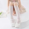 Calcetines de verano para niña, finos y sueltos, de estilo Lolita, con encaje de barril largo y malla blanca, de princesa.