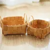 Cesta de Almacenamiento Tejida de Madera Cesta Portátil Cesta de Frutas Cesta de Madera Cesta de Huevos Cesta de Almacenamiento Tejida de Escritorio