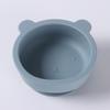 Tazón de Silicona para Suplementos Alimenticios de Bebé, Cuchara y Tenedor de Silicona, Tazón de Aprendizaje para Niños, Tazón de Bebé Oso con Ventosa, Portátil