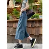 Shorts de mezclilla 7/8 para mujer estilo retro americano, nuevo modelo verano 2026, cintura alta, favorecedores para petite, pantalones holgados de pierna ancha de longitud media