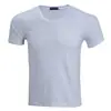 TS 024# Camiseta feminina de manga curta com decote V em Lycra 32 Lycra prateleira penteada algodão CVC cor sólida manga curta XYW132